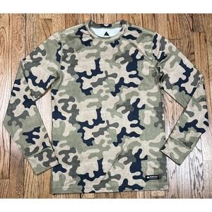 Burton Dryride Camo Pullover Long Sleeve Baselayer Shirt Men's Size Small